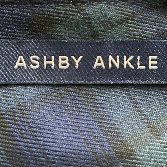 Tommy Hilfiger Ashby Ankle Tartan Plaid Preppy Poly Rayon Pants Navy Green Sz 2 - Picture 12 of 13